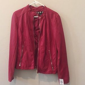 Red leather jacket